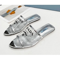 Low Price Prada TPU Flat Mules Silver 032379