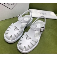 Popular Style Prada Sporty Foam Rubber Sandals White 032621