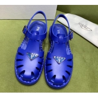 Top Design Prada Sporty Foam Rubber Sandals Blue 032622