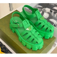 Duplicate Prada Foam Rubber Flatform Sandals 5.5cm Green 032631