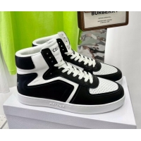 Good Quality Celine Calfskin High Top Sneakers White/Black 031158