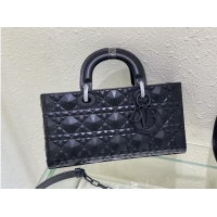 Famous Brand MEDIUM LADY DIOR BAG Cannage Lambskin C2811 Black