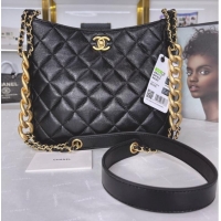 Famous Brand Chanel Calfskin Shoulder Bag AS3112 black