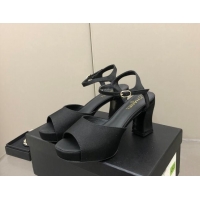 Perfect Chanel Grosgrain High Heel Sandals Black 0321100