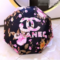 Buy Fashionable Chanel Flora Umbrella CC1232 Black 2021