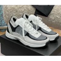 Luxury Chanel Knit and Suede Sneakers G38750 Dark Gray 032514