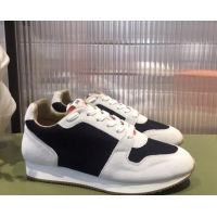 Best Product Hermes Escape Fabric and Suede Sneakers White/Black/Orange 032564