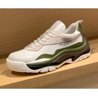 AAAAA Valentino Gumboy Calfskin Sneakers White/Green 032645