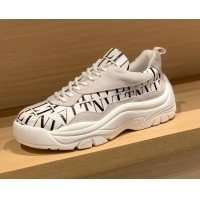 Super Quality Valentino Gumboy VLTN Print Calfskin Sneakers White/Black 032651