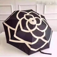 Shop Grade Chanel Camellia Umbrella C9112 Black 2021