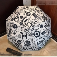 Top Quality Chanel Umbrella C9113 Black/White 2021