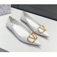 Discount Valentino VLogo Ballet Flat White 032654