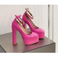 Good Product Valentino Tan-Go Platform Pumps 15cm in Patent Leather Pink 041251