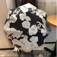 Famous Brand Chanel Camellia Umbrella C1013 White/Black 2022