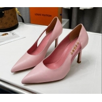 Sophisticated Louis Vuitton Signature Calf Leather Pumps 8.5cm Pink 032311