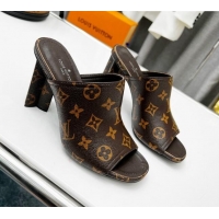 Hot Style Louis Vuitton Silhouette High Heel Slide Sandals 8cm Monogram Canvas 032319