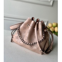 Top Grade Louis Vuitton Mahina Monogram Perforated Bella Bucket Bag M57070 Pearly Pink 2022