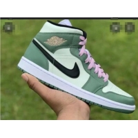 Good Price Nike Air Jordan AJ1 Mid-top Sneakers 112367 Light Green/White