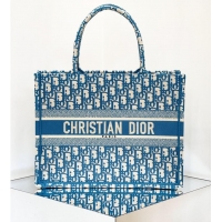 Grade Wholesale DIOR BOOK TOTE Embroidery C1287-26 blue