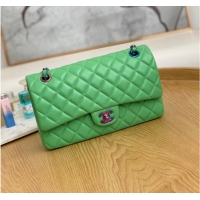 Luxurious Chanel Flap Mirage Lambskin Shoulder Bag AS1112 green