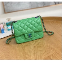 Buy Discount Chanel Flap Mirage Lambskin Shoulder Bag AS1115 green