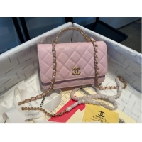 Low Cost Chanel mini Shoulder Bag Grained Calfskin&Gold-Tone Metal AP2804 pink