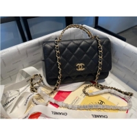 Discount Chanel mini Shoulder Bag Grained Calfskin&Gold-Tone Metal AP2804 black