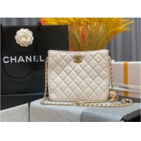 Promotional Chanel mini Shoulder Bag Lambskin&Gold-Tone Metal AS3259 white