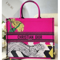 New Discount DIOR BOOK TOTE BAG TOILE DE JOUY M1286 Tiger Pink