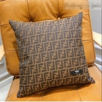 Top Grade Fendi Case FF Throw Pillow F1338 Dark Brown 2021