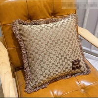 Promotional Gucci GG Case Throw Pillow G1339 Brown 2021