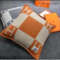 Traditional Specials Hermes Avalon Wool Pillow 55x55cm H0149 Orange 2021