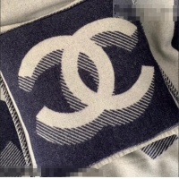 Top Quality Chanel Wool CC Pillow/Cushion 55x55cm C0201 Navy Blue 2021