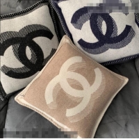 Top Quality Chanel Wool CC Pillow/Cushion 55x55cm C0201 Navy Blue 2021