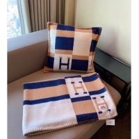 Famous Brand Hermes Avalon Wool Pillow And Blanket 50x50cm Camel H110275 Brown 2021