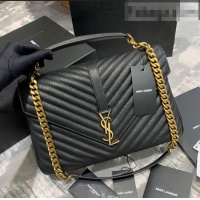 Super Quality Saint Laurent Classic Large College Monogram Bag 392738 Black/Gold