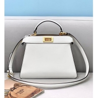 Shop Chic Fendi Peekaboo ISeeU MEDIUM leather bag 80011A White