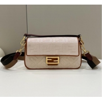 Top Quality Fendi Baguette Chain FF fabric bag 8BR600A Beige