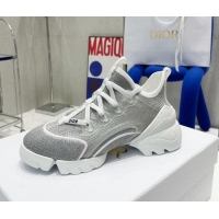 Best Grade Dior D-Connect Sneaker in Silver Laminated Mesh 042257