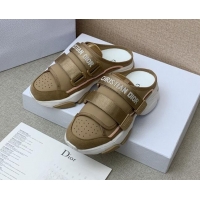 Good Quality Dior D-Wander Sneaker Mules in Khaki Technical Fabric 042263