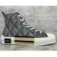 Perfect Dior B23 High-top Sneakers in Dark Grey CD Diamond Canvas 042709