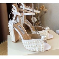 Best Price Jimmy Choo Pearl High Heel Sandals 10.5cm White 0328106