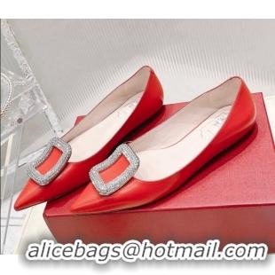 Grade Quality Roger Vivier Bikini Love Patent Leather Ballerinas Flat Red 0425144