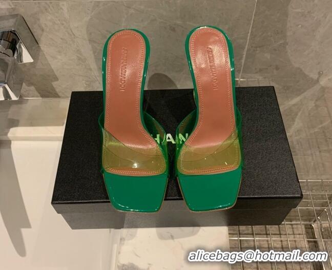 Lower Price Amina Muaddi TPU Wedge Slide Sandals 10cm Green 032877