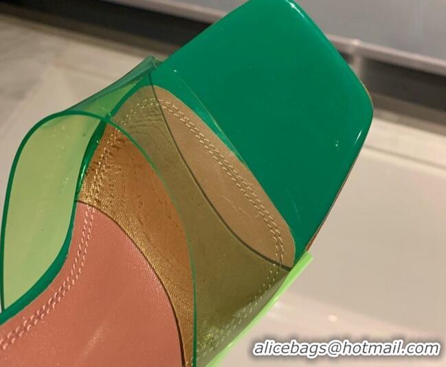 Lower Price Amina Muaddi TPU Wedge Slide Sandals 10cm Green 032877