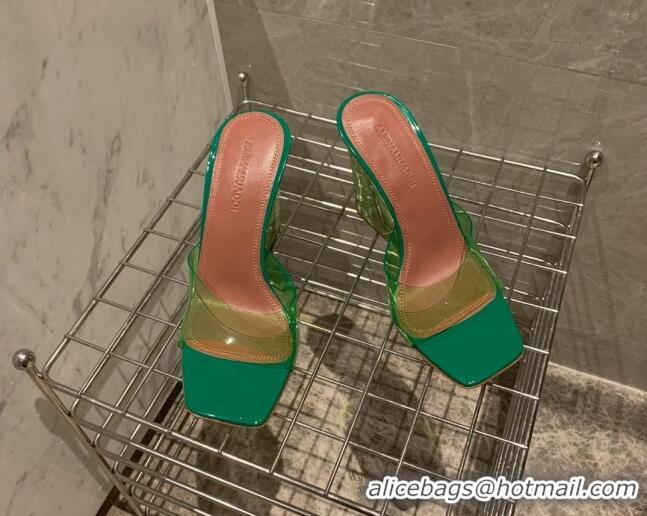 Lower Price Amina Muaddi TPU Wedge Slide Sandals 10cm Green 032877