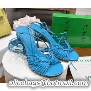 Grade Quality Bottega Veneta Dot Strap Lamskin High Heel Sandals 9.5cm Sky Blue 042135