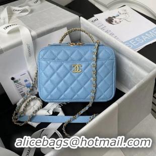 Top Quality Chanel Bag Grained Calfskin&Gold-Tone Metal AS3222 Blue