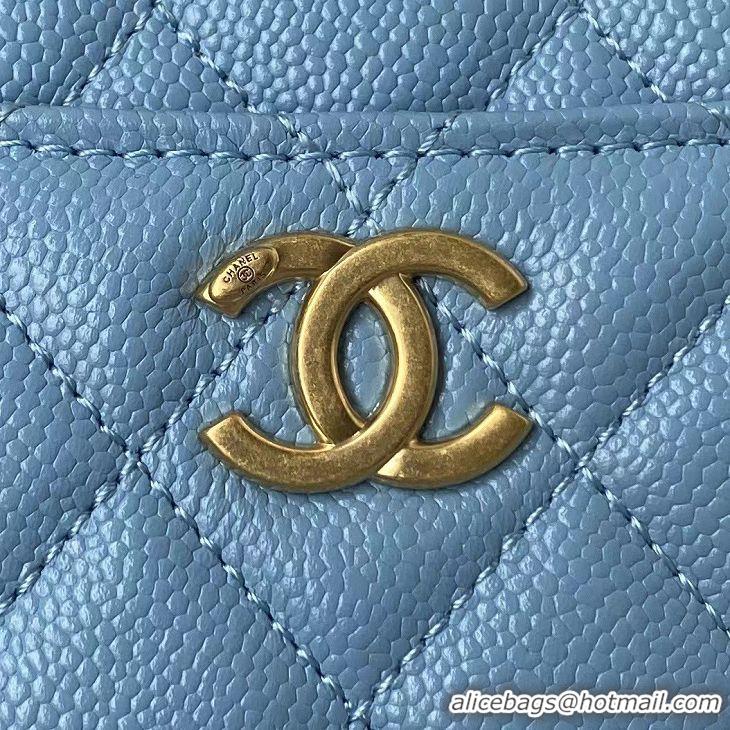 Top Quality Chanel Bag Grained Calfskin&Gold-Tone Metal AS3222 Blue