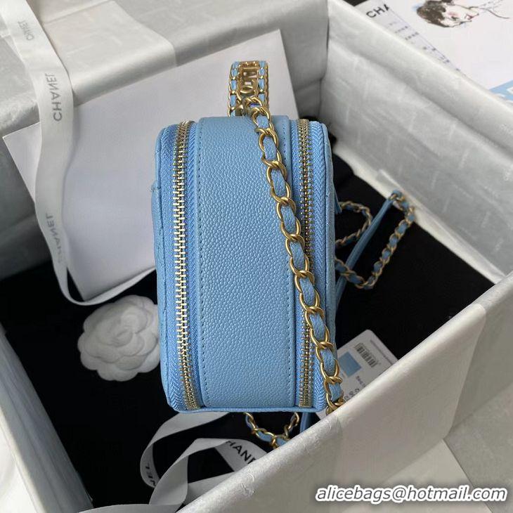 Top Quality Chanel Bag Grained Calfskin&Gold-Tone Metal AS3222 Blue